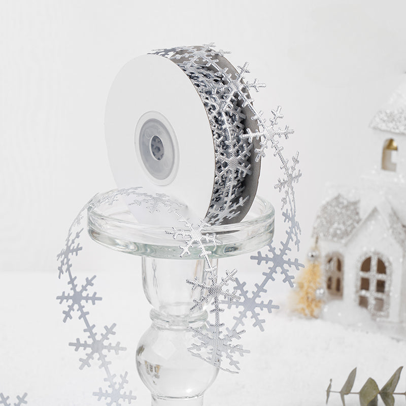 Christmas Snow Flake Trim Ribbon (25mmx10Yd)