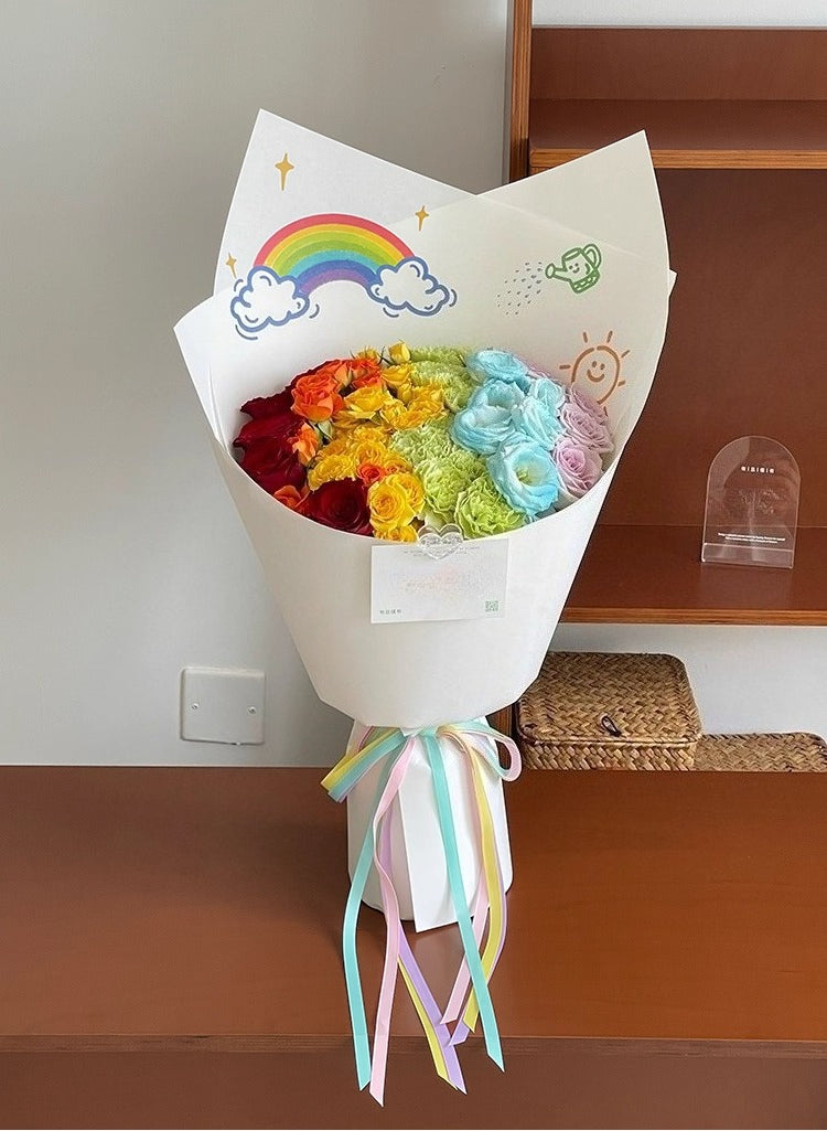 10pcs Rainbow Flower Wrapping Paper (38x50cm)