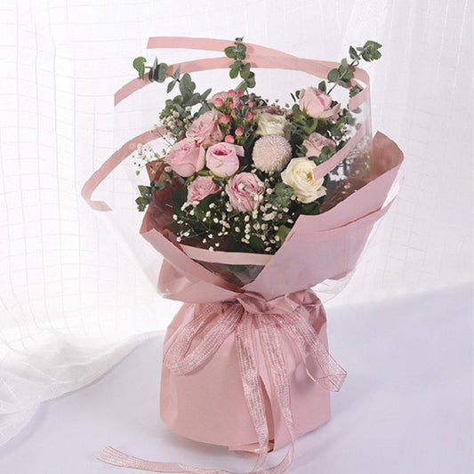 Lot de 20 feuilles d'emballage floral avec fenêtre transparente (56x56 cm)