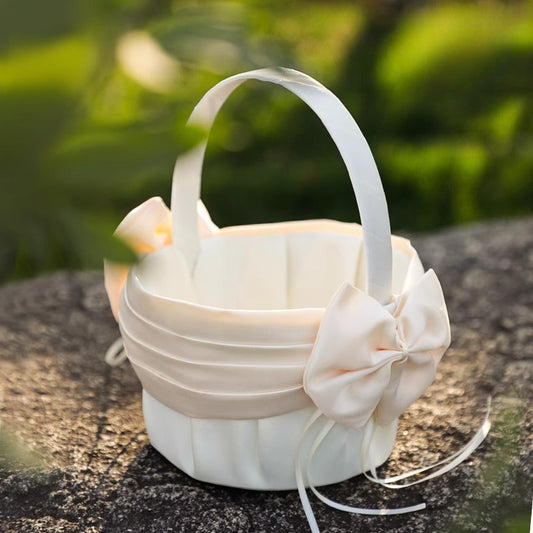 Delicate Flower Girl Basket for Weddings