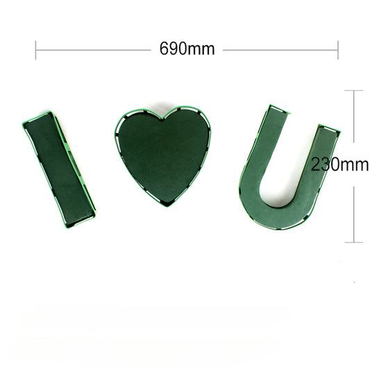 I LOVE U Wet Floral Foam Set with Suction Cup