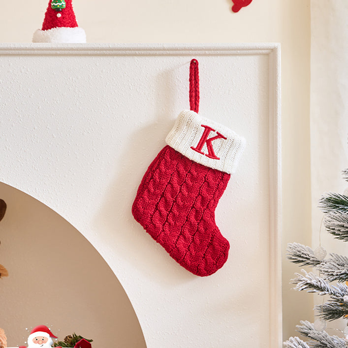 Knitted Christmas Stockings with Initials
