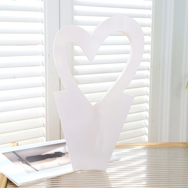 Heart Cutout Kraft Paper Bouquet Bags Pack 10
