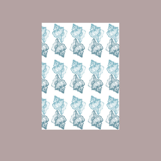 10 feuilles de papier cadeau imperméable motif coquillages
