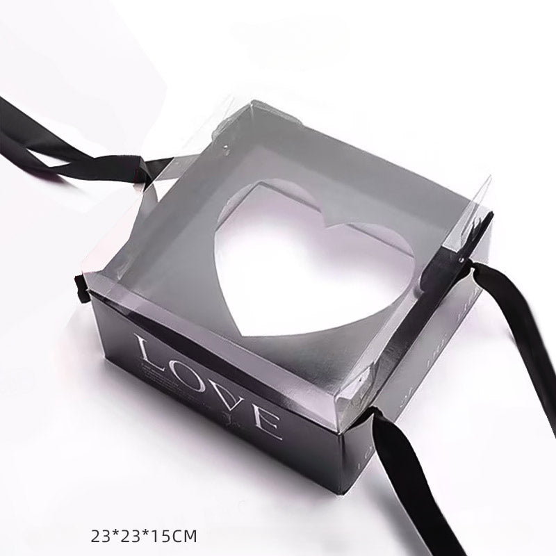 Heart-shaped Hollow Square Flower Box Pack 6