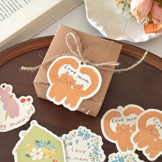 50 étiquettes cadeaux mignonnes motifs animaux et fleurs pour la fête des Mères
