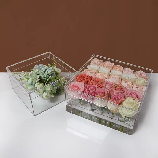 Transparent Square Acrylic Flower Box