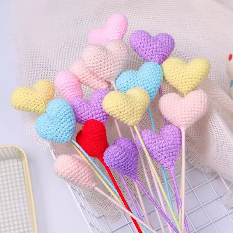 Crochet Heart Pick for Valentine's Day