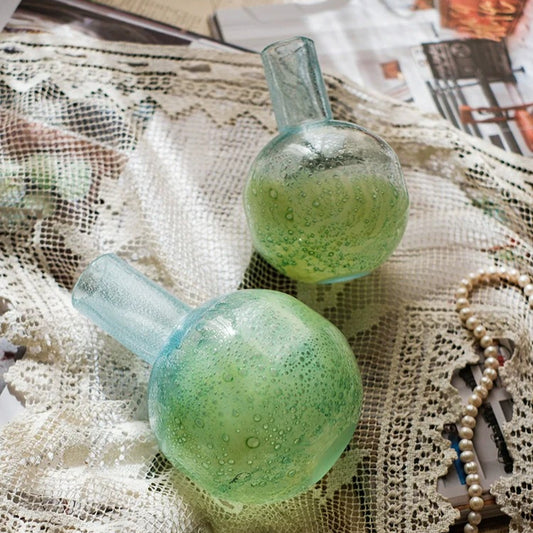 Seafoam Bubble Glass Bud Vase