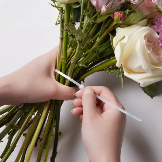 Clear Nylon Zip Ties for Flower Bouquets