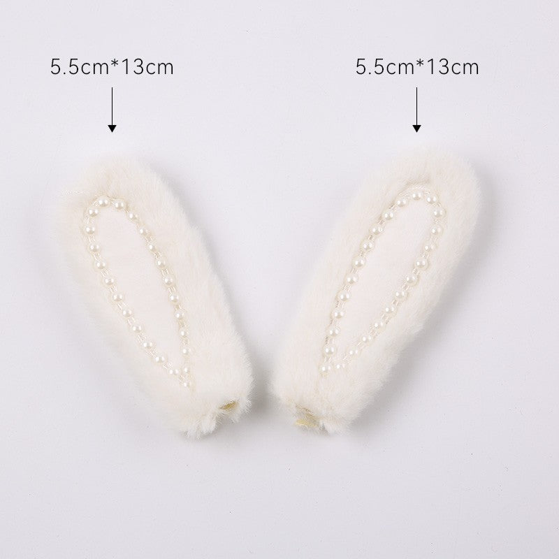 Plush Rabbit Ear with Pearls for Flower Packaging