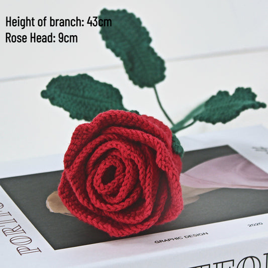 5Pcs Finished Crochet Rose Bouquet