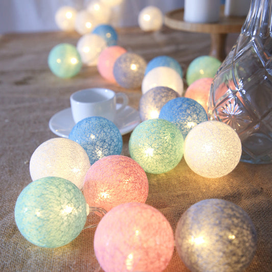 Guirlande lumineuse boules de coton