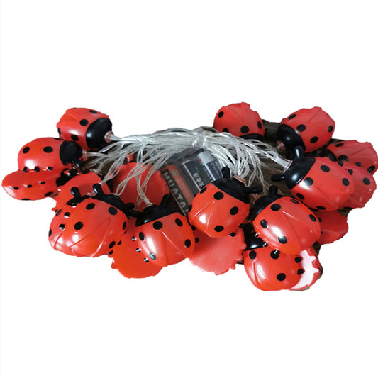 Guirlande lumineuse LED à piles en forme de coccinelles