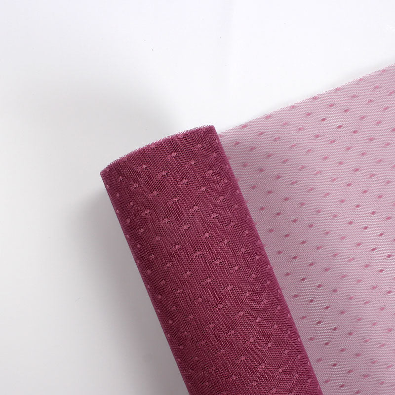 Polka-dot Tulle Fabric Roll for Flower Packaging (50cmx10Yd)