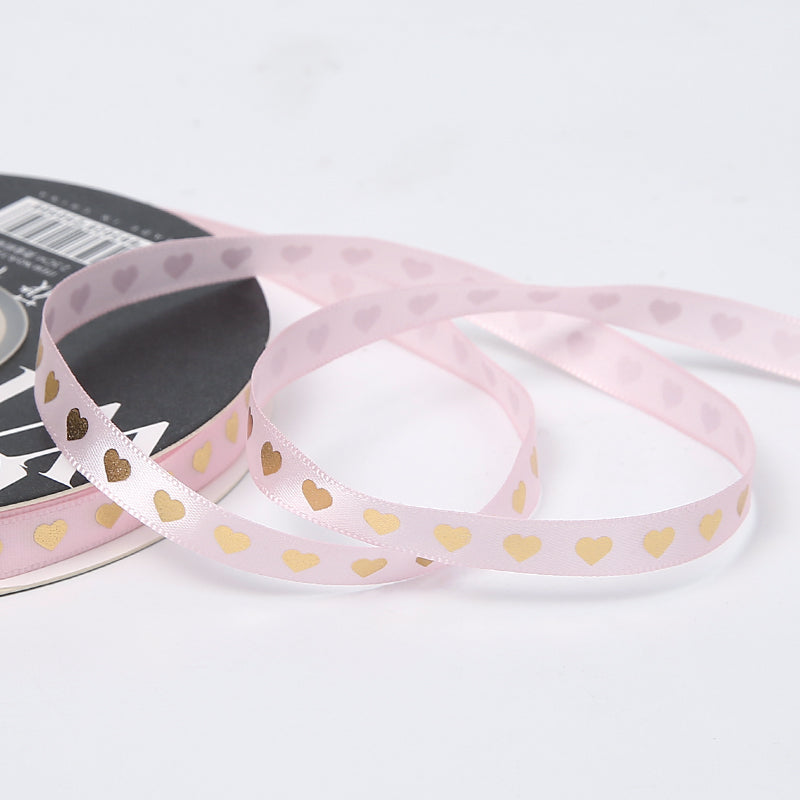 Golden Heart Gift Packaing Satin Ribbon (10mmx45Yd)