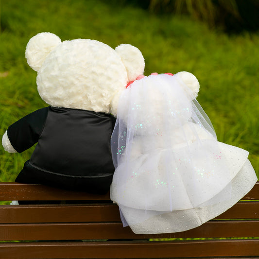 Poupées en peluche ours en peluche pour décoration de mariage mariés