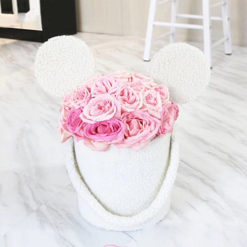 Velvet Plush Floral Gift Arrangement Box