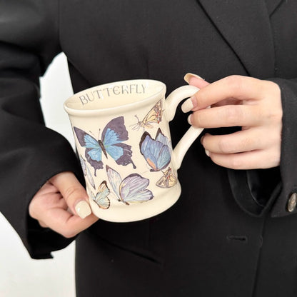 Vintage Butterfly Print Ceramic Coffee Mug