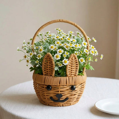 Bunny Face Wicker Basket Set of 2