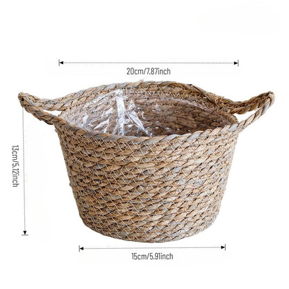 Round Woven Seagrass Flower Basket Set of 3