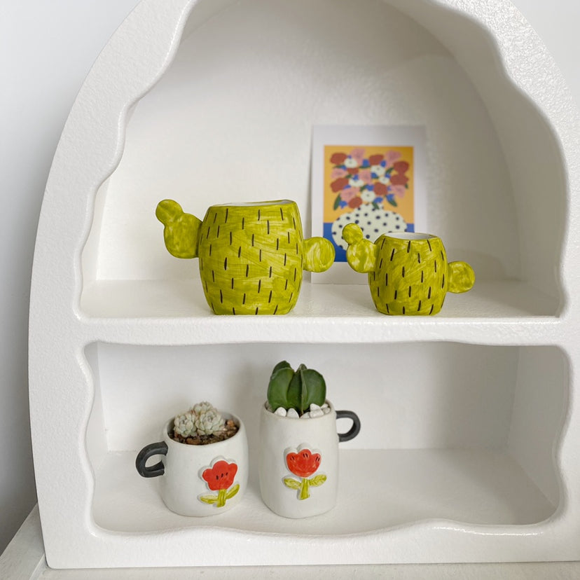 cute painted succulent pots Cute Cactus-Shaped Ceramic Succulent Pot – Floral Supplies Store