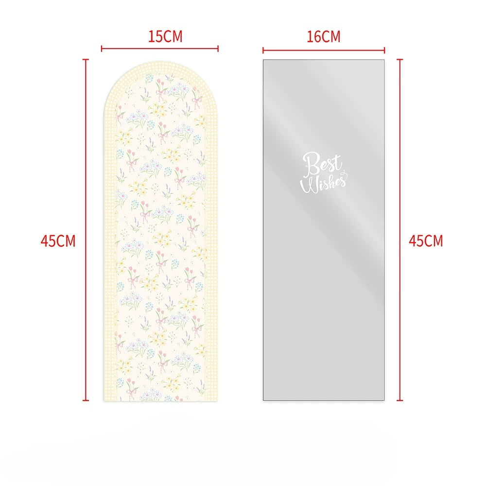 Papier de support et tiges de rose individuelles transparentes, lot de 50