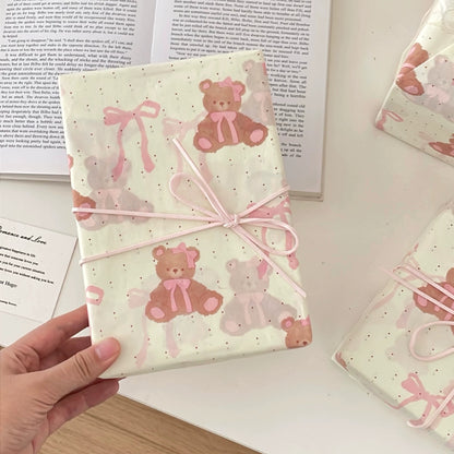 Pink Bow Teddy Bear Tissue Paper Pack 50