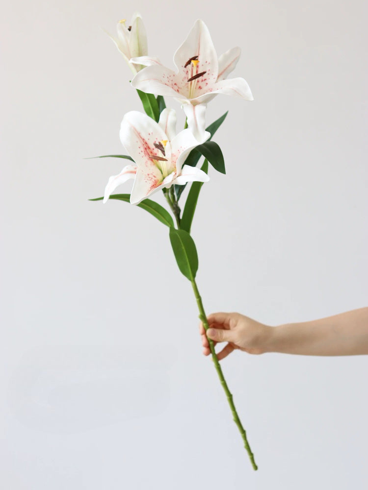 33" 3-Head Real-Touch Artificial Lily Spray