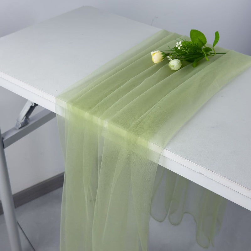 Green Tulle Mesh Fabric for Weddings Events