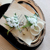 wrist corsage + boutonniere