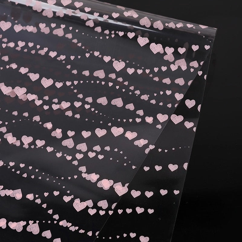 20pcs Heart Wave Cellophane Wrap (57x57cm)