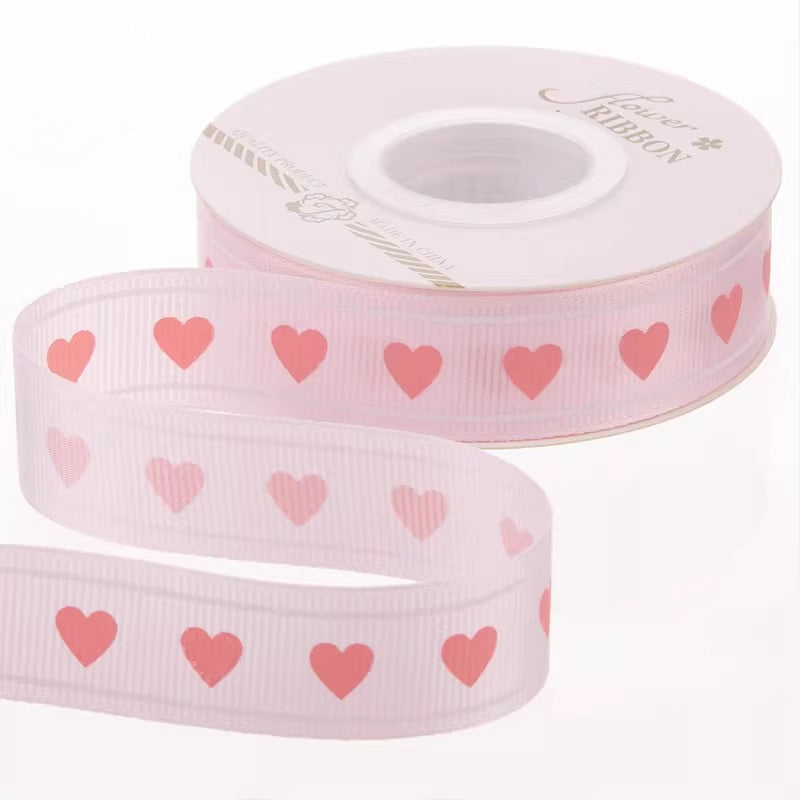 LOVE Heart Print Valentine’s Day Ribbon (2.5cmx25Yd)