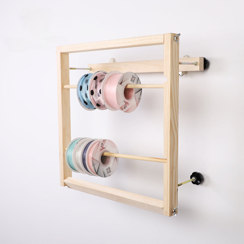 Wall-Mounted Wooden Ribbon Organizer Rack