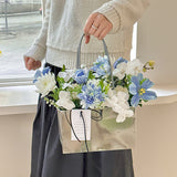 Load image into Gallery viewer, 10pcs Silver Flower Arrangement Bags with Handle