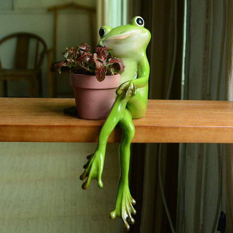 frog succulent planter Adorable Frog-Themed Resin Succulent Planter