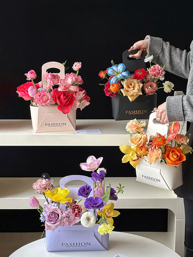 8pcs Foldable Floral Gift Box with Handle