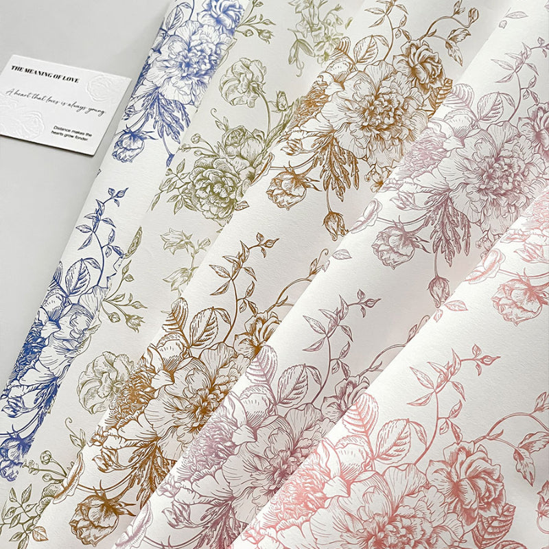 20pcs Vintage Botanical Kapok Wrap Paper (38x50cm)