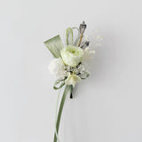 Load image into Gallery viewer, Preserved Green Rose Boutonniere &amp; Wrist Corsage