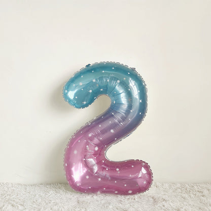 40 Inch Gradient Starry Number Balloon