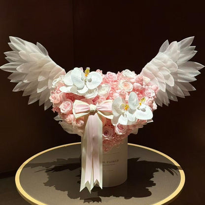 Kinetic White Angel Wings for Floral Arrangements