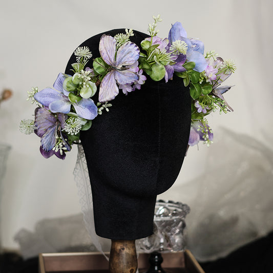 Lavender Butterfly Flower Crown