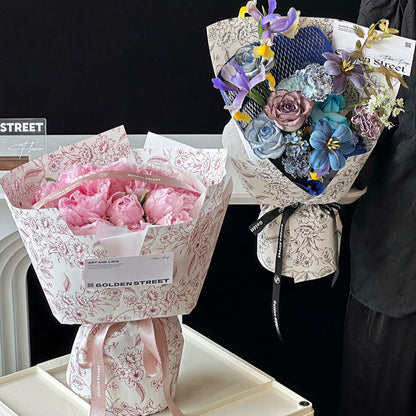 10pcs Vintage Floral Print Kapok Paper (36x52cm)
