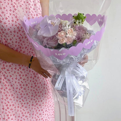 20 feuilles de papier cadeau cellophane transparent LOVE (58x58 cm)