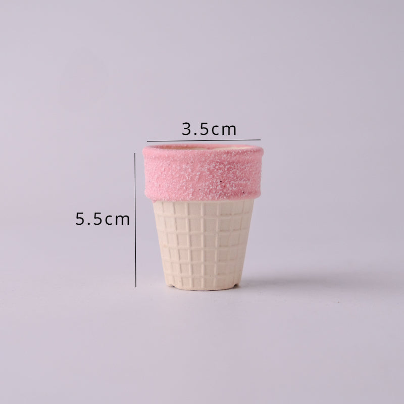 small cream plant pots Set of 6 Ice Cream Cone Mini Plant Pots – Floral Supplies Store
