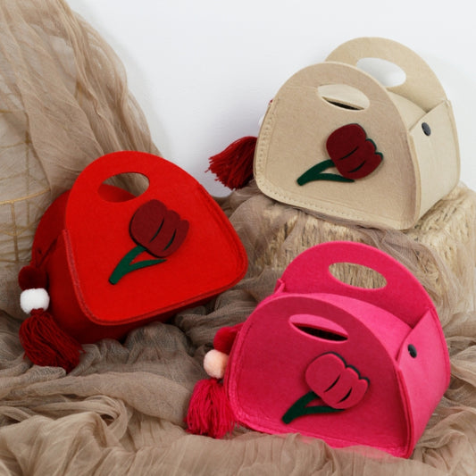 Lot de 10 sacs à bonbons en feutrine tulipe