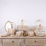 Load image into Gallery viewer, Gold Wire Flower Basket with Fabric Liner