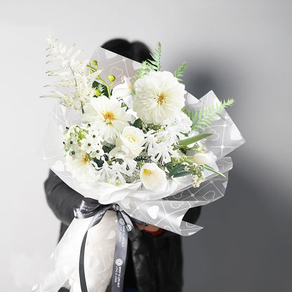 20pcs Heart Print Frosted Cellophane Wrap (58x58cm)