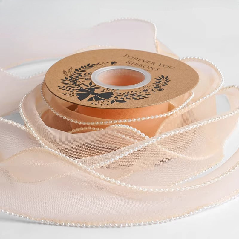 Pearl-edged Ruffled Wave Ribbon (4cmx5Yd)