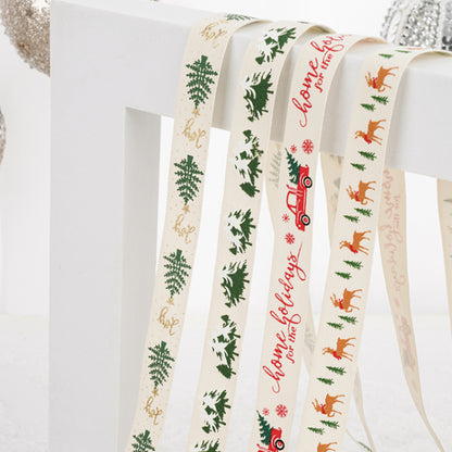 Reindeer Gingerbread Man Christmas Ribbon (16mmx10Yd)